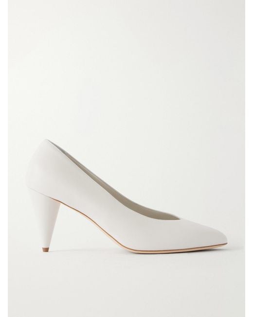 Victoria Beckham White Maverick 80 Leather Pumps