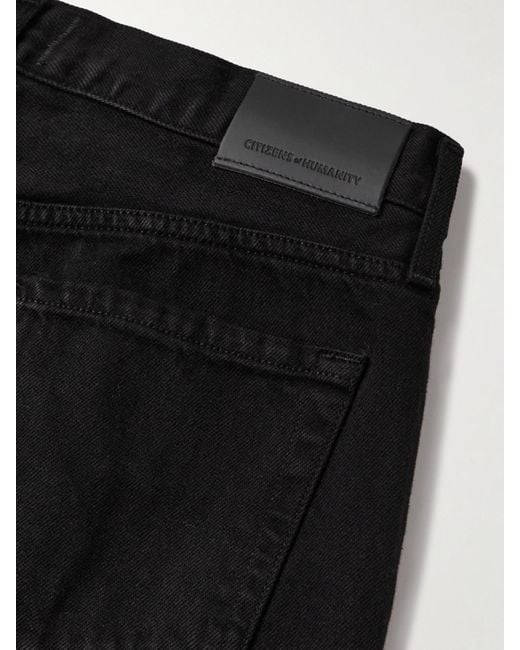 Citizens of Humanity Black Miro Long Mid-Rise Barrel-Leg Jeans