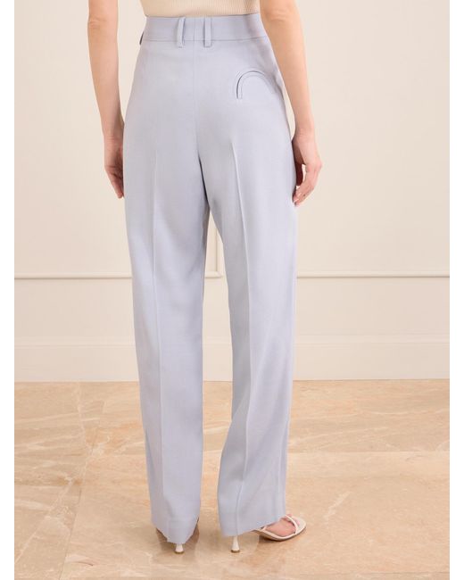 Blazé Milano White Vezon Pleated Tapered Woven Pants
