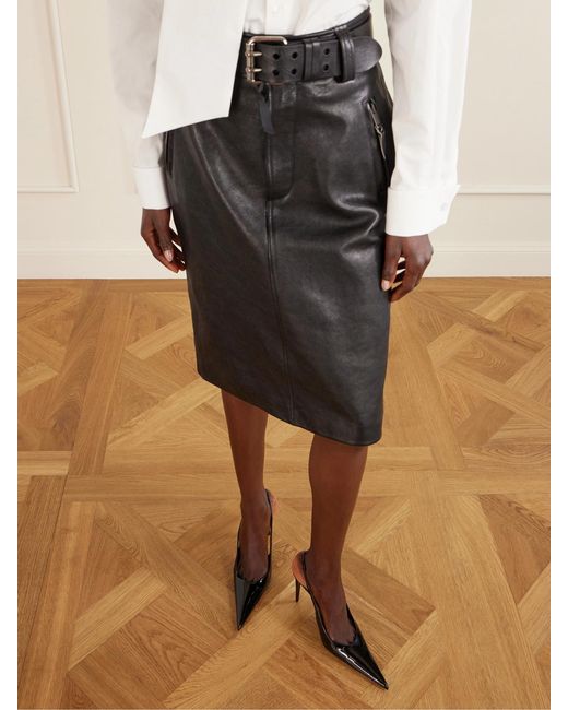Saint Laurent Black Guermantes Patent-Leather Slingback Pumps