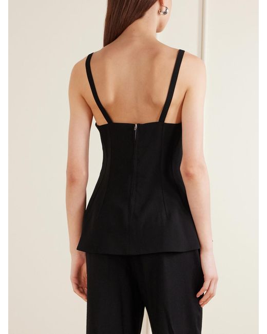 Jil Sander Black Wool Bustier Top