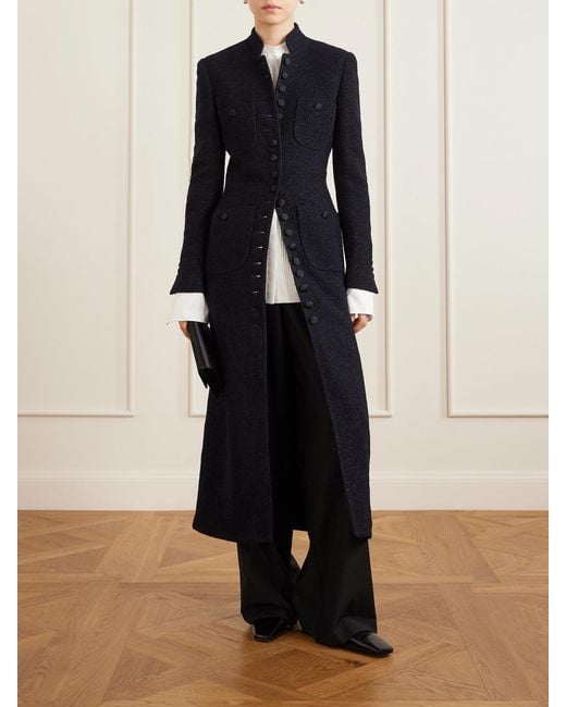 LIBEROWE Blue Imperial Wool-Blend Bouclé Coat
