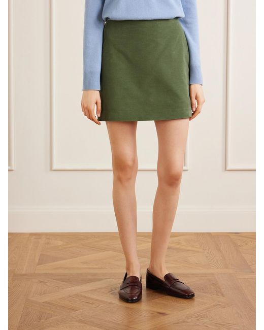 Blazé Milano Green Coci Cotton-Corduroy Mini Skirt