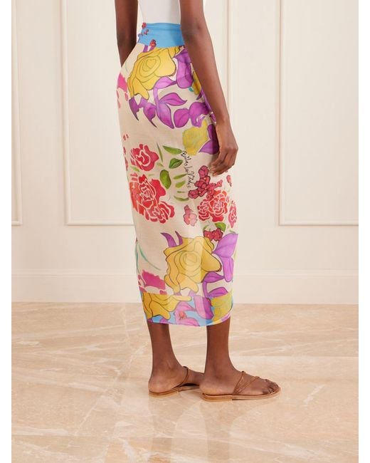 Donde Esteban White Flores Floral-Printed Cotton And Modal-Blend Pareo