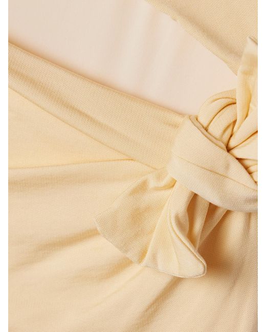 Acne Natural Asymmetrisches Midikleid Aus Stretch-Crêpe Mit Cut-Out Und Knoten