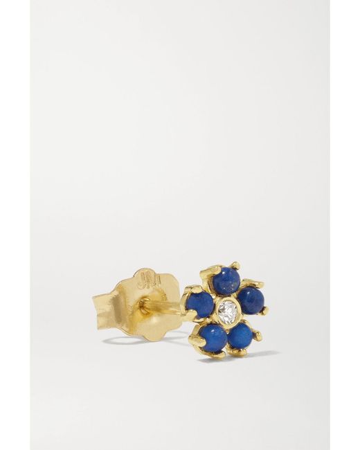 Jennifer Meyer Blue 18-Karat, Lapis Lazuli And Diamond Earrings
