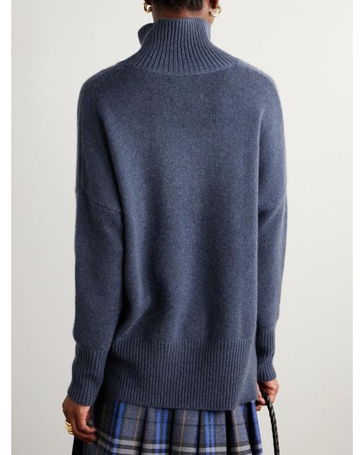 Lisa Yang Blue Heidi Cashmere Turtleneck Sweater