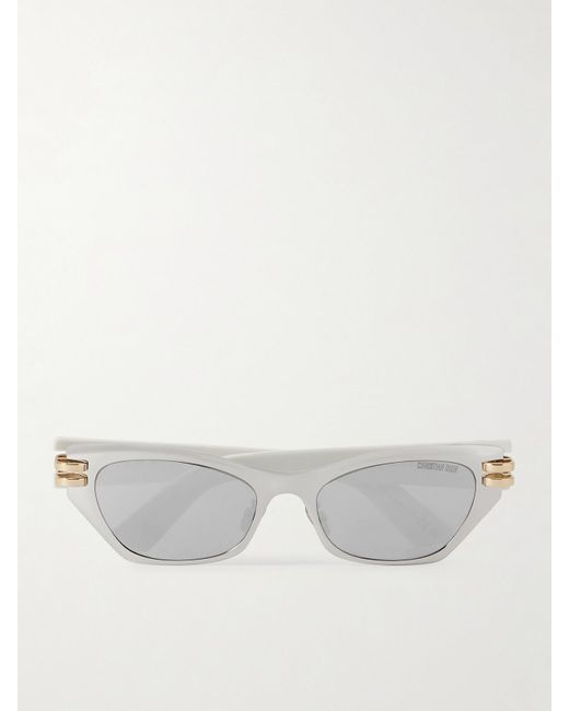 Dior White Cdior B3U Cat-Eye-Tone And Acetate Sunglasses