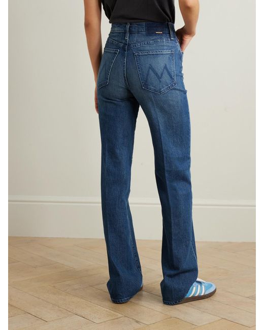 Mother Blue The Rambler Zip Hoch Sitzende Jeans Mit Weitem Bein