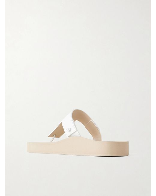 Christen Natural Edge Lizard-Effect Leather Flip Flops