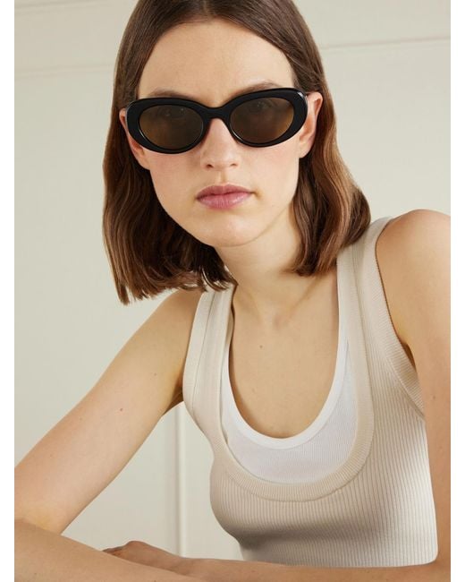 Matteau Black Mirage Cat-Eye Acetate Sunglasses