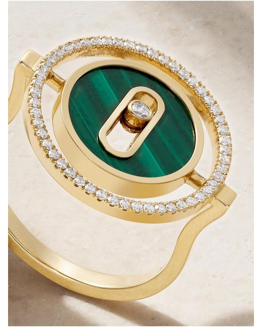 Messika Green Lucky Move 18-Karat, Malachite And Diamond Ring
