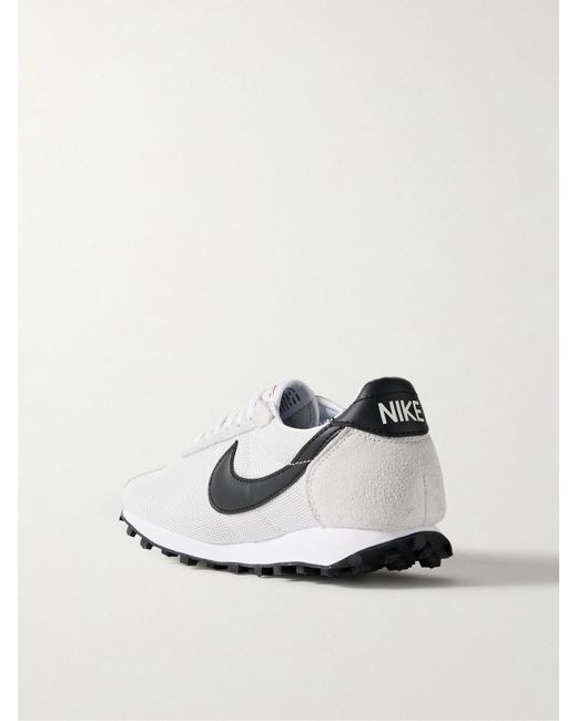 Nike White Ld-1000 Leather And Brushed Suede-Trimmed Mesh Sneakers