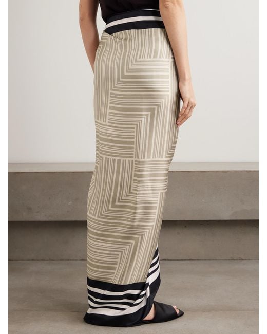 Joseph White Nixie Striped Silk Satin-Twill Pareo