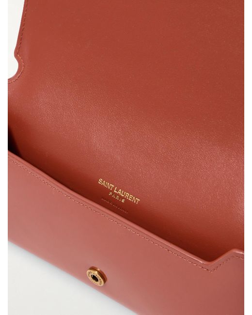 Saint Laurent White Cassandre Strap Smartphone-Hülle Aus Leder