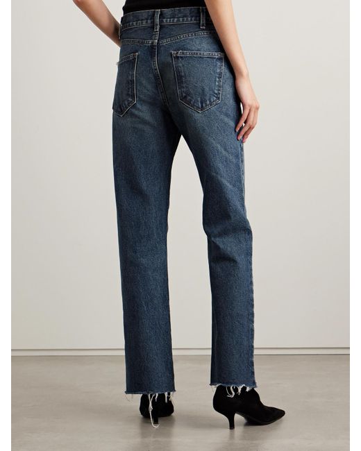 Nili Lotan Blue Calla Halbhohe Jeans Mit Geradem Bein