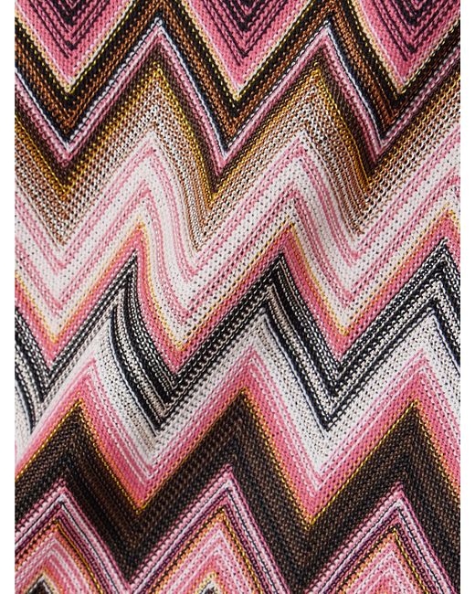 Missoni Pink Mare Striped Crochet-Knit Cotton-Blend Mini Skirt