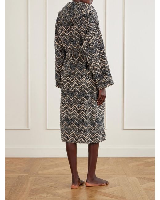 Missoni Gray Azul Hooded Cotton Robe
