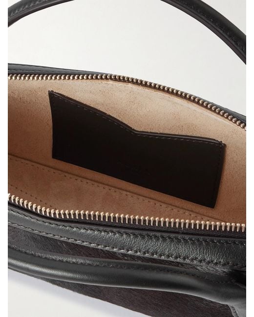 Alaïa Black Le Teckel Leather-Trimmed Calf Hair Clutch