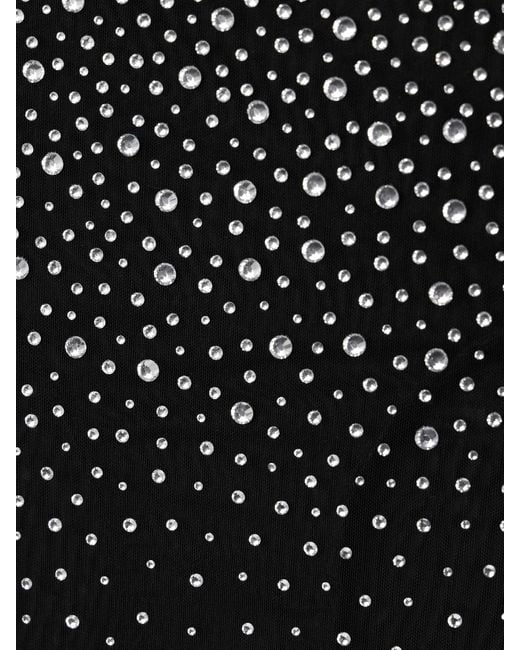 Alex Perry Black Crystal-Embellished Tulle Skirt