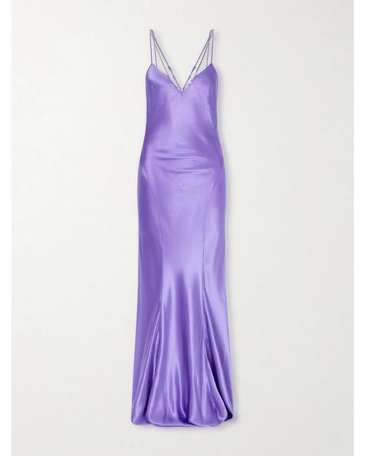 Tom Ford Purple Embellished Satin Gown