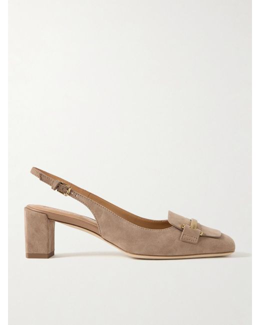 Escarpins En Daim À Ornements Cuoio Tod's en coloris Natural