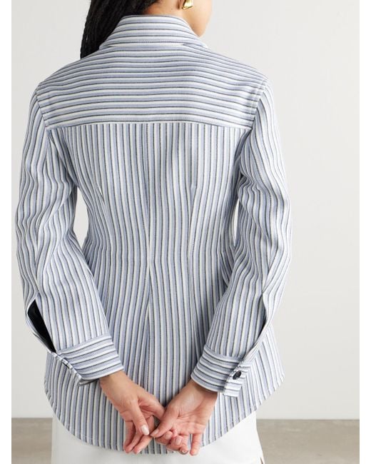 Bottega Veneta Blue Striped Woven Jacket
