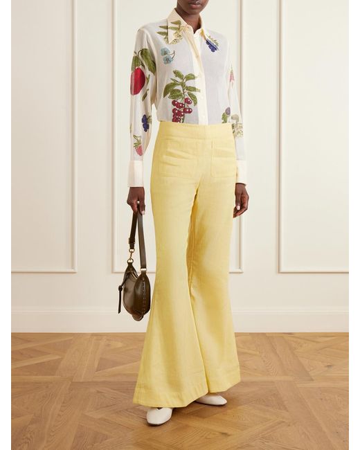 Alix Of Bohemia Natural Dana Nine Fruit Printed Cotton-Mesh Shirt