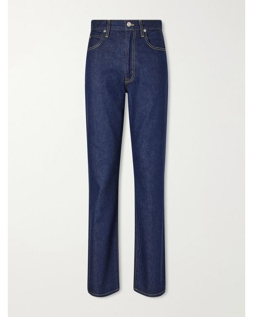 SLVRLAKE Denim Blue London High-Rise Straight-Leg Jeans