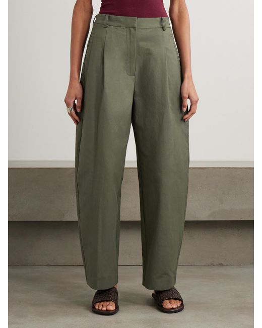 St. Agni Green Bundfaltenhose Aus Einer Baumwollmischung