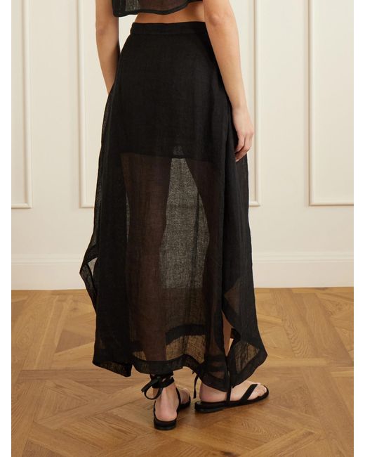 LeKasha Black Nafun Linen Skirt