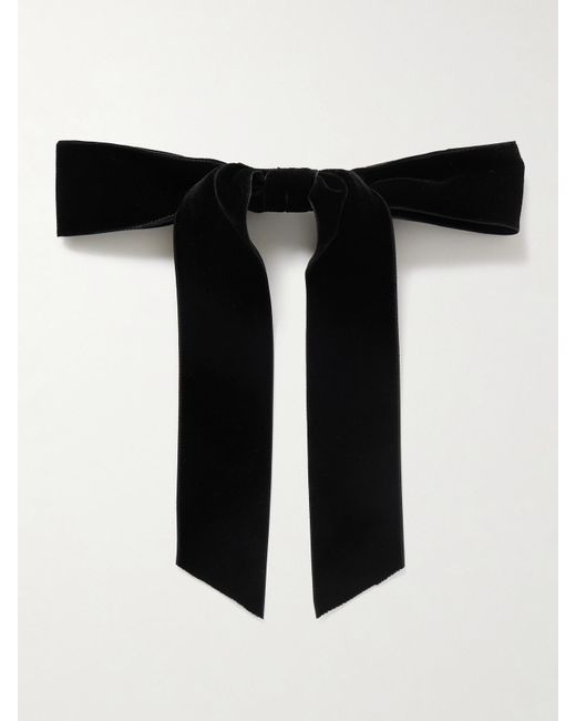 Jennifer Behr Black Adley Velvet Bow Hair Clip