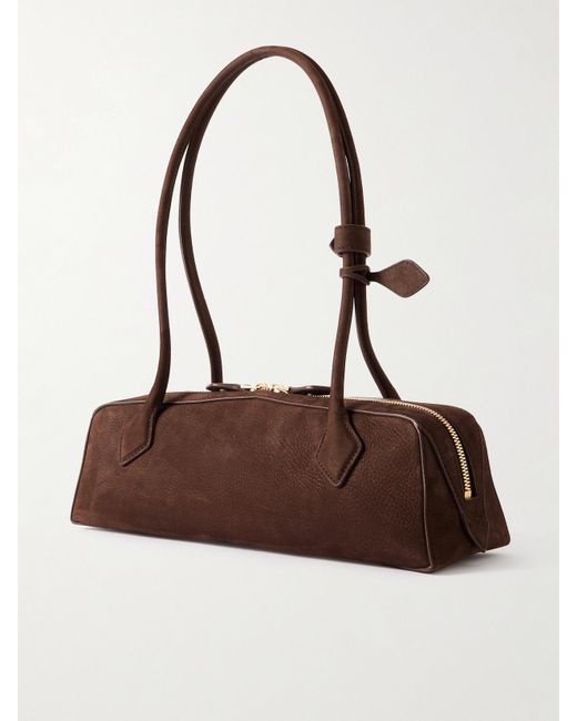 Alaïa Brown Le Teckel Medium Nubuck Shoulder Bag