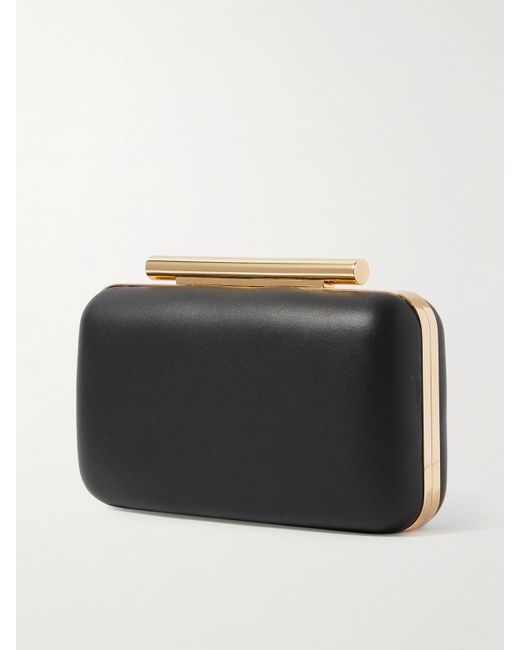 Alexander McQueen Black T-Bar Clutch Aus Leder