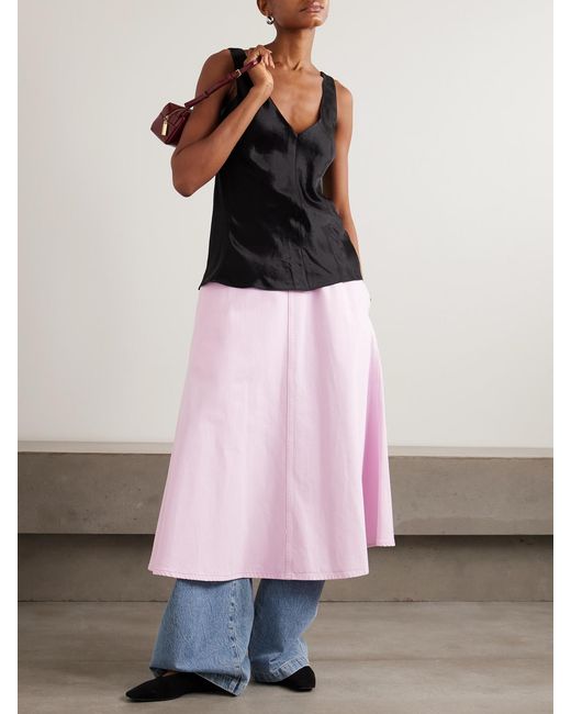 Agolde Pink Maria Mcmanus Organic Denim Midi Skirt