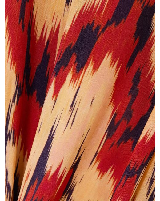 Ulla Johnson Red Orla Printed Stretch-Jersey Midi Dress