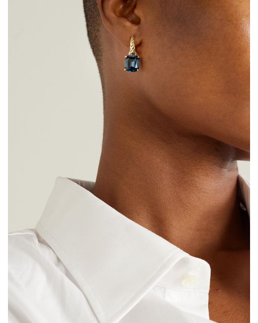 David Yurman Blue Marbella Creolen Aus 18 Karat Mit Topasen