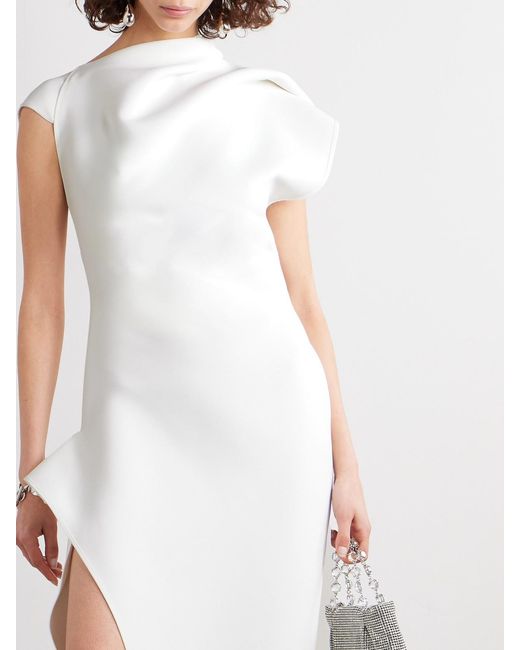 Maticevski White Victoire Draped Crepe Gown
