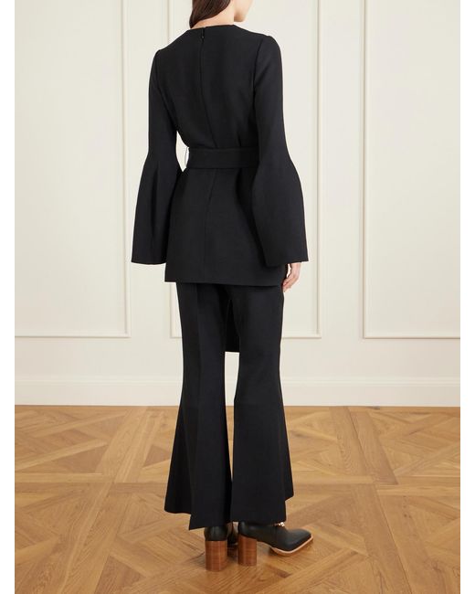 Gabriela Hearst Black Shandon Belted Wool Tunic