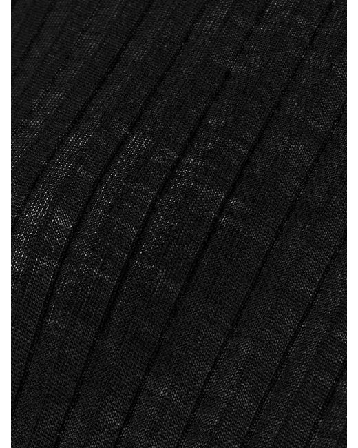Khaite Black Sigrid Ribbed Merino Wool-Blend Maxi Dress