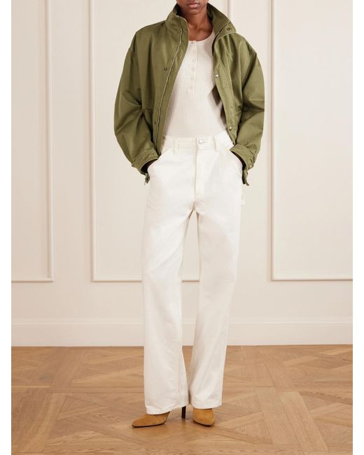 Nili Lotan Green Klaire Cotton Shell Blouson Jacket