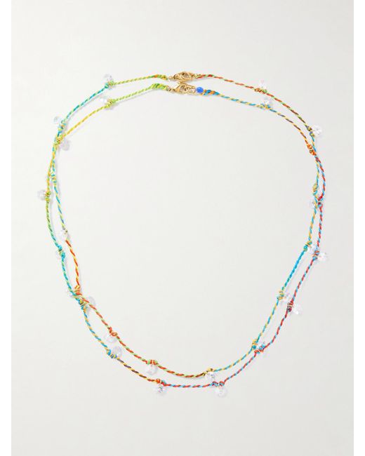 Set De Deux Colliers En Métal Doré, Corde Et Cristaux Mini Drip Drop Roxanne Assoulin en coloris Natural