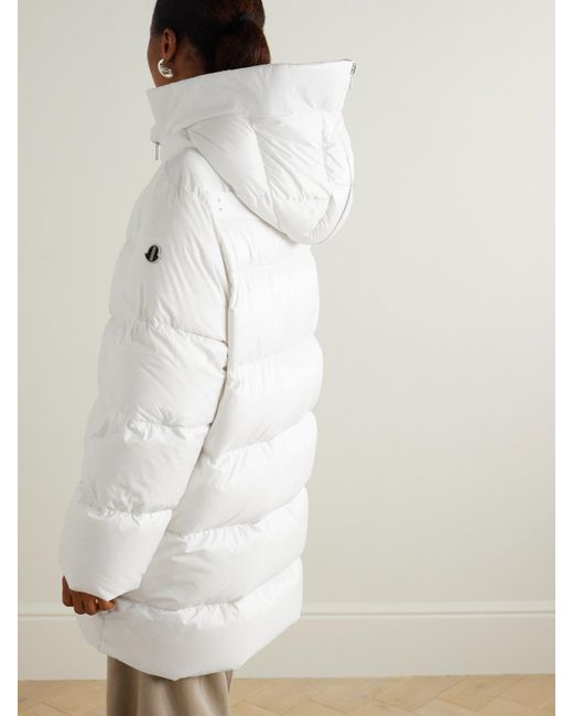 Rick Owens White Moncler Cyclopic Oversized-Daunenjacke Aus Gestepptem Shell Mit Applikation