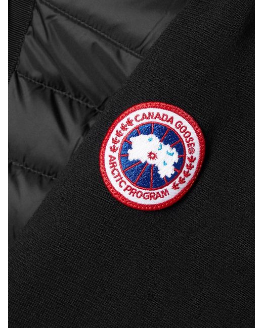 Canada Goose Black Hybridge Paneled Wool And Quilted Shell Down Jacket