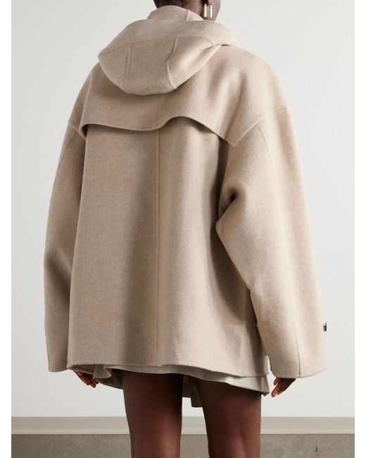 Manteau Oversize À Capuche Et À Double Boutonnage En Laine Brossée J.W. Anderson en coloris Natural
