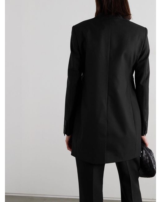 Givenchy Black Chain-Embellished Wool Wrap Blazer