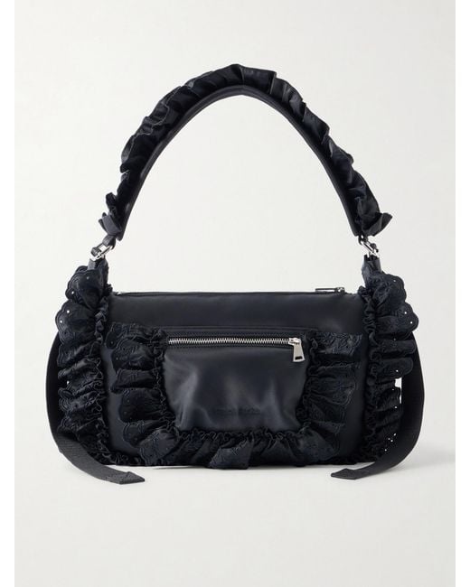 Simone Rocha Black Pillowcase Broderie Anglaise-Trimmed Shell Shoulder Bag