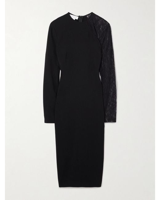 Stella McCartney Black Miracle Lace-Trimmed Crepe Dress