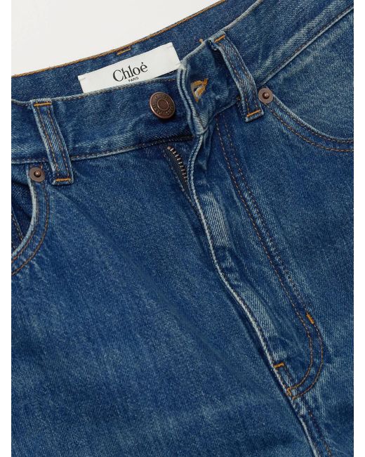 Chloé Blue Hoch Sitzende Jeans Mit Weitem Bein