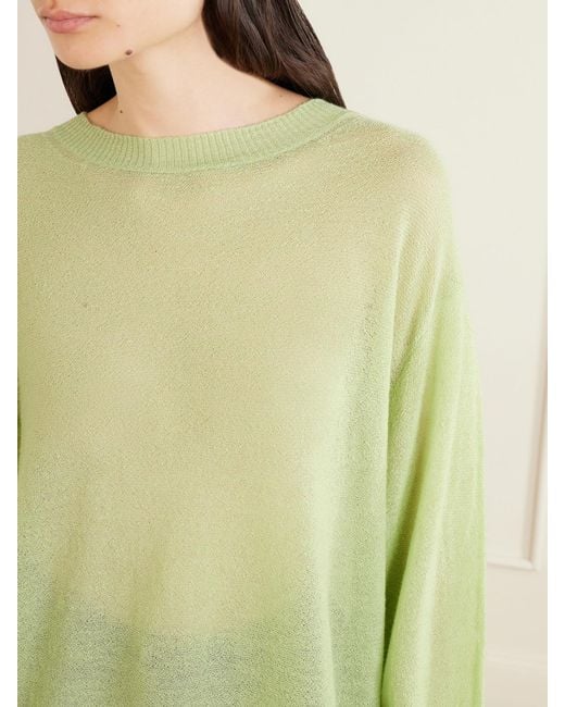 The Elder Statesman Green Cashmere Sweatshirt